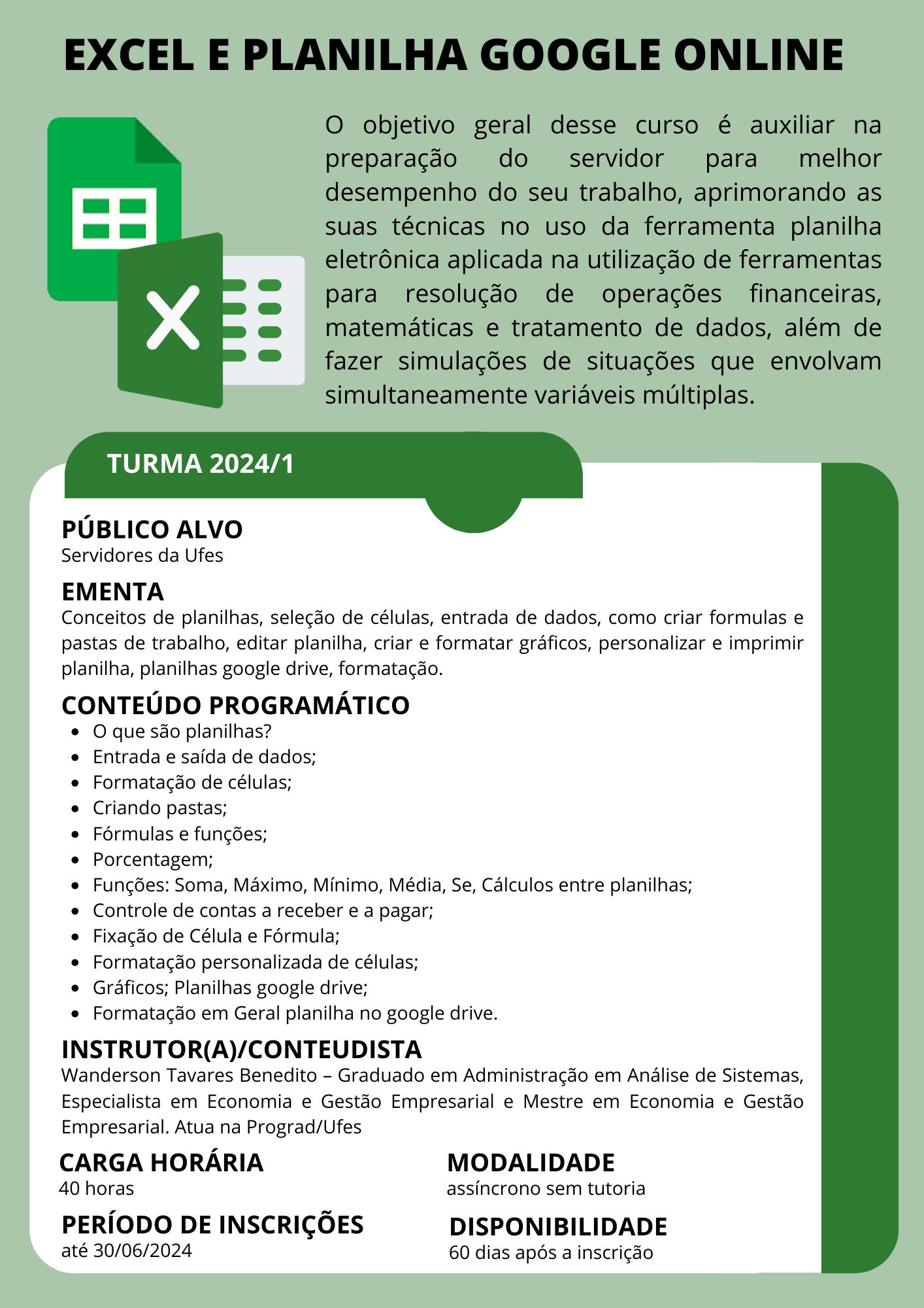 Excel e Planilha Google Online